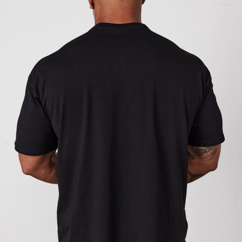 Vanquish Fitness Essential Black Oversized T Shirt Black | TRSH17302