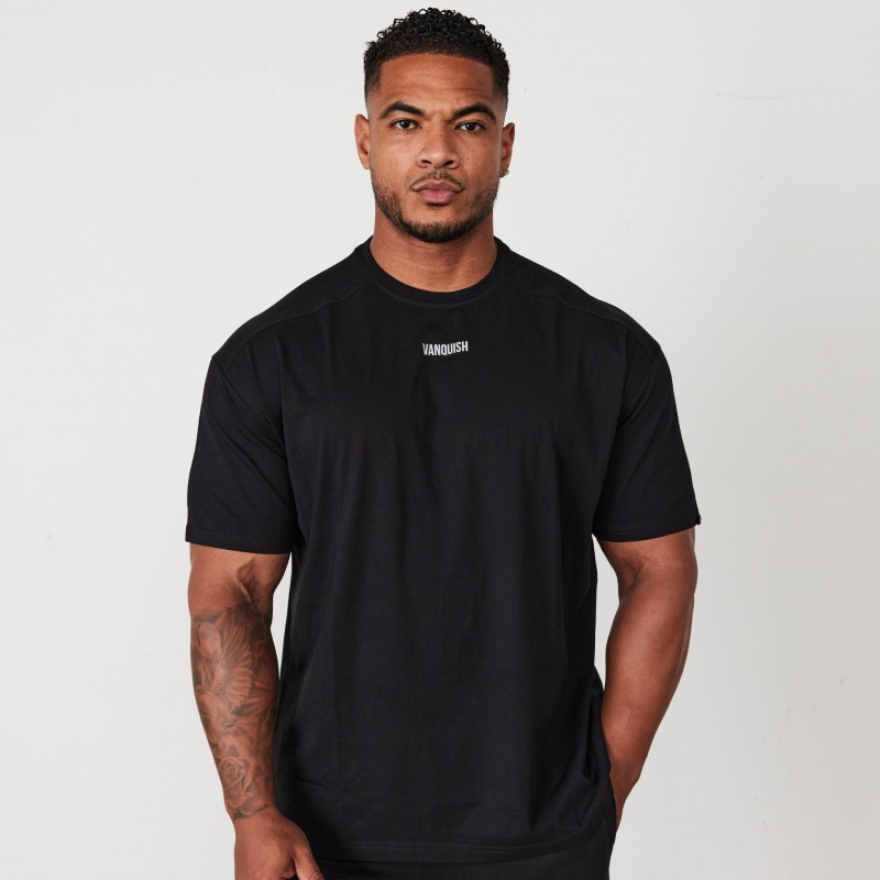 Vanquish Fitness Essential Black Oversized T Shirt Black | TRSH17302