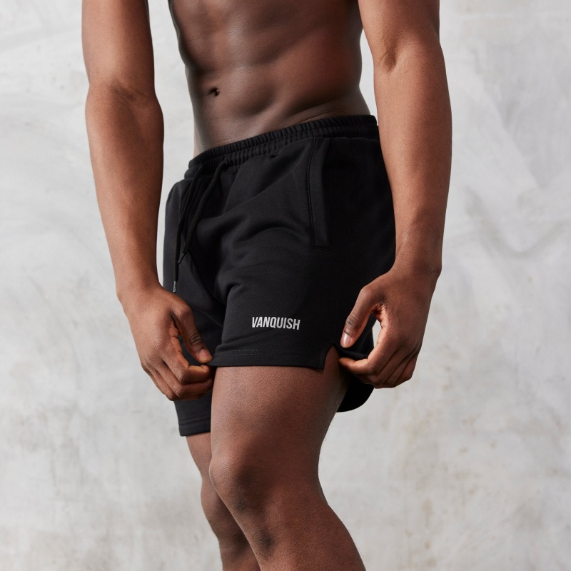 Vanquish Fitness Essential Black Regular Fit Shorts Black | IXFU79246