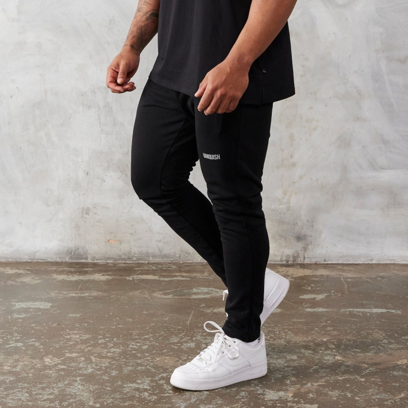 Vanquish Fitness Essential Black Tapered Fit Sweatpants Black | ZBAL50386