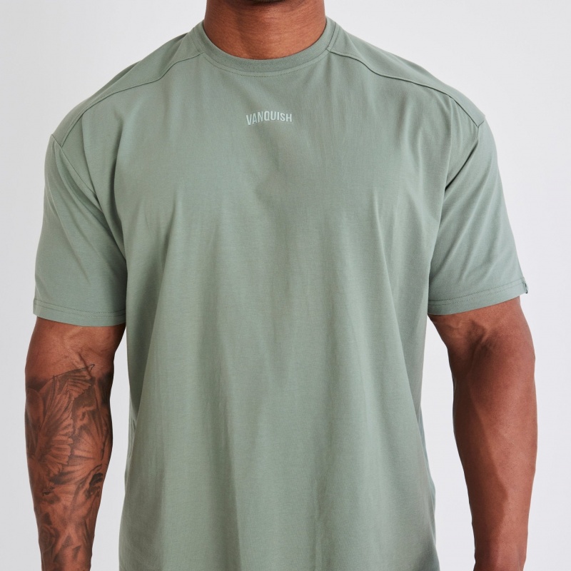 Vanquish Fitness Essential Green Oversized T Shirt Green | RCBS34905