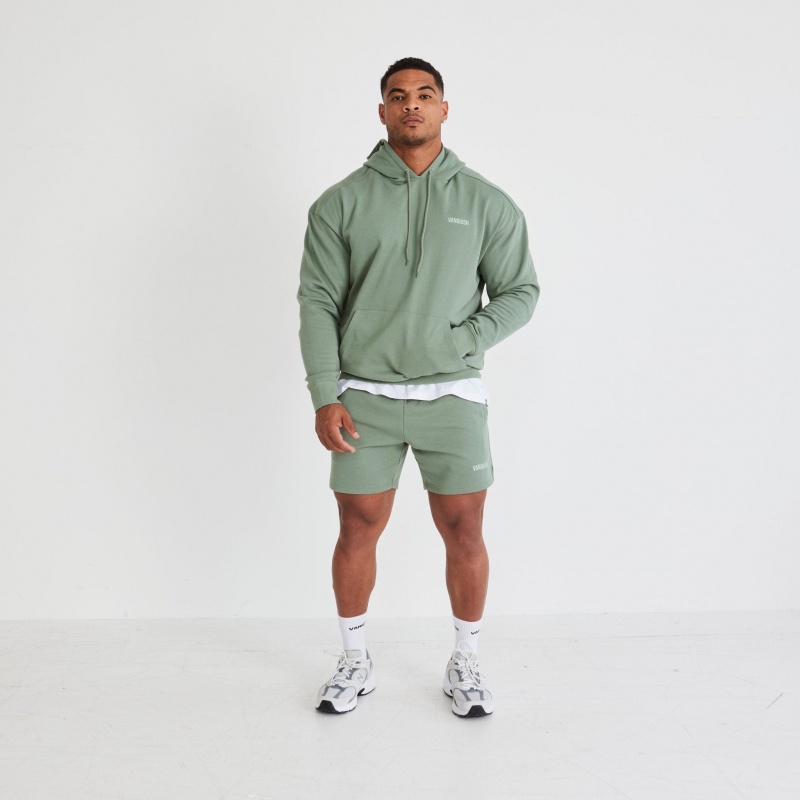 Vanquish Fitness Essential Green Oversized Pullover Hoodie Green | TUGS19254