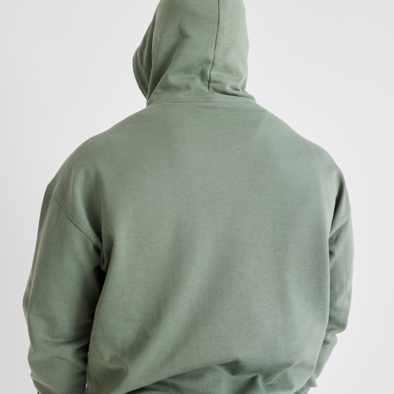 Vanquish Fitness Essential Green Oversized Pullover Hoodie Green | TUGS19254