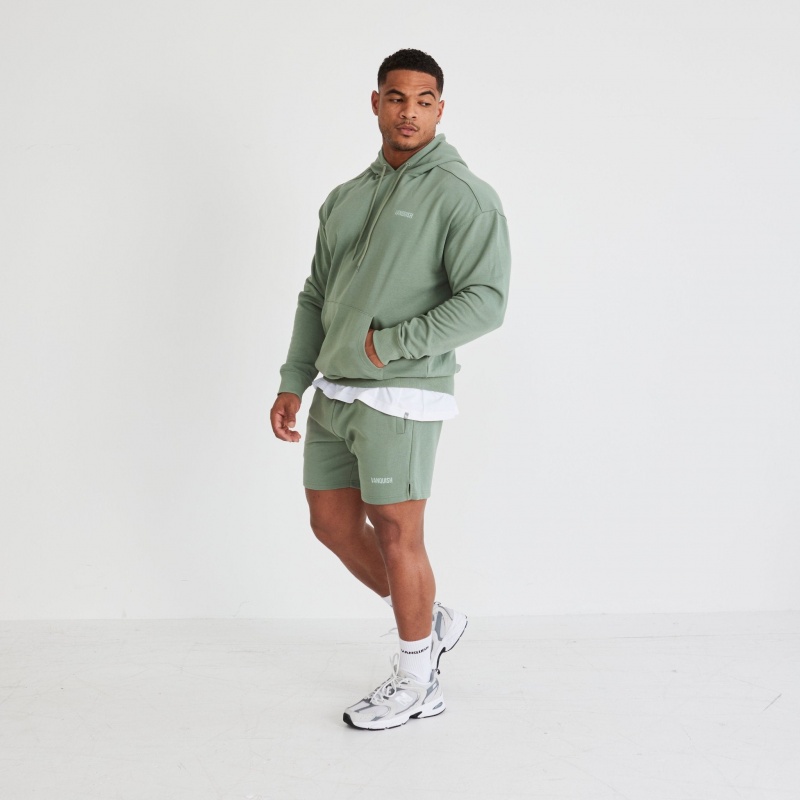 Vanquish Fitness Essential Green Oversized Pullover Hoodie Green | TUGS19254