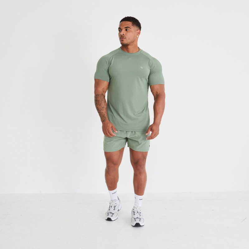 Vanquish Fitness Essential Green Performance Short Sleeve T Shirt Green | JALQ73621