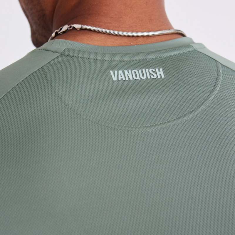 Vanquish Fitness Essential Green Performance Short Sleeve T Shirt Green | JALQ73621