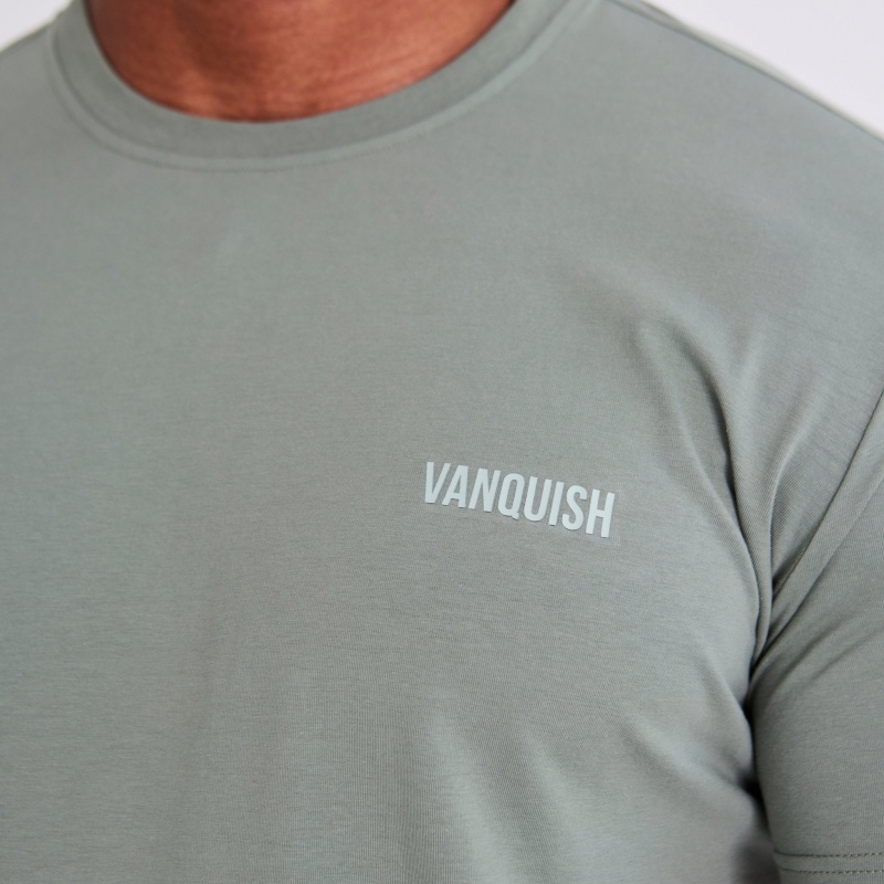 Vanquish Fitness Essential Green Slim Fit Short Sleeve T Shirt Green | XAMH27105