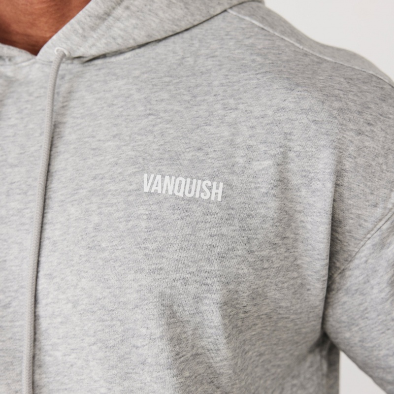 Vanquish Fitness Essential Grey Oversized Pullover Hoodie Light Grey | HUON04197