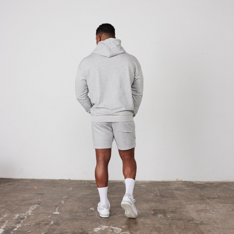 Vanquish Fitness Essential Grey Oversized Pullover Hoodie Light Grey | HUON04197