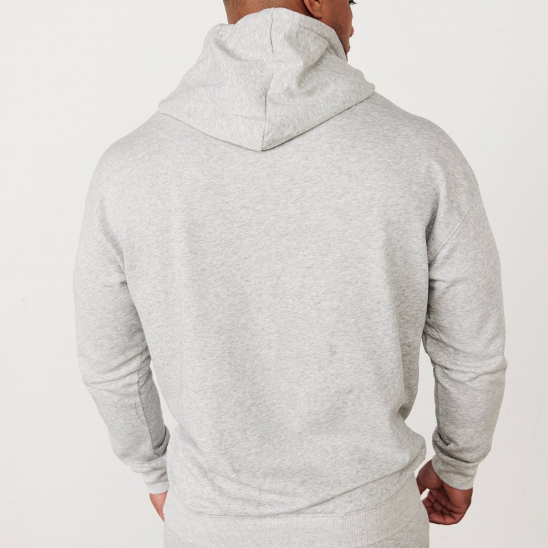 Vanquish Fitness Essential Grey Oversized Pullover Hoodie Light Grey | HUON04197