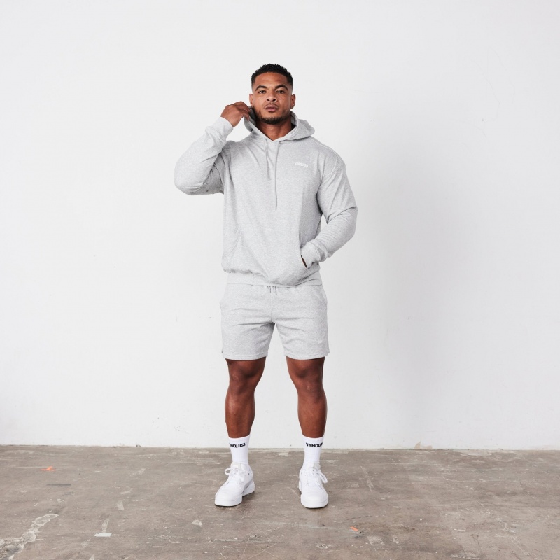 Vanquish Fitness Essential Grey Oversized Pullover Hoodie Light Grey | HUON04197