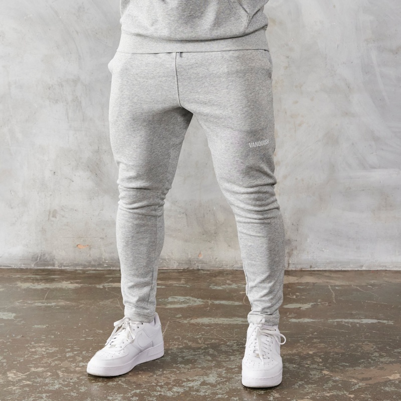 Vanquish Fitness Essential Grey Tapered Fit Sweatpants Light Grey | MJWQ70153