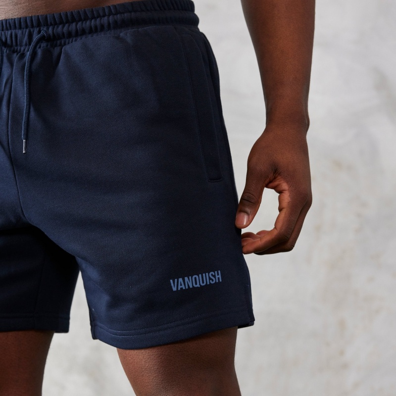 Vanquish Fitness Essential Navy Blue Regular Fit Shorts Navy Blue | YMHL50179