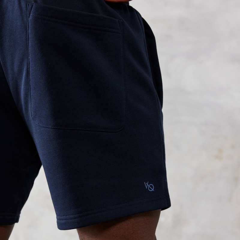 Vanquish Fitness Essential Navy Blue Regular Fit Shorts Navy Blue | YMHL50179