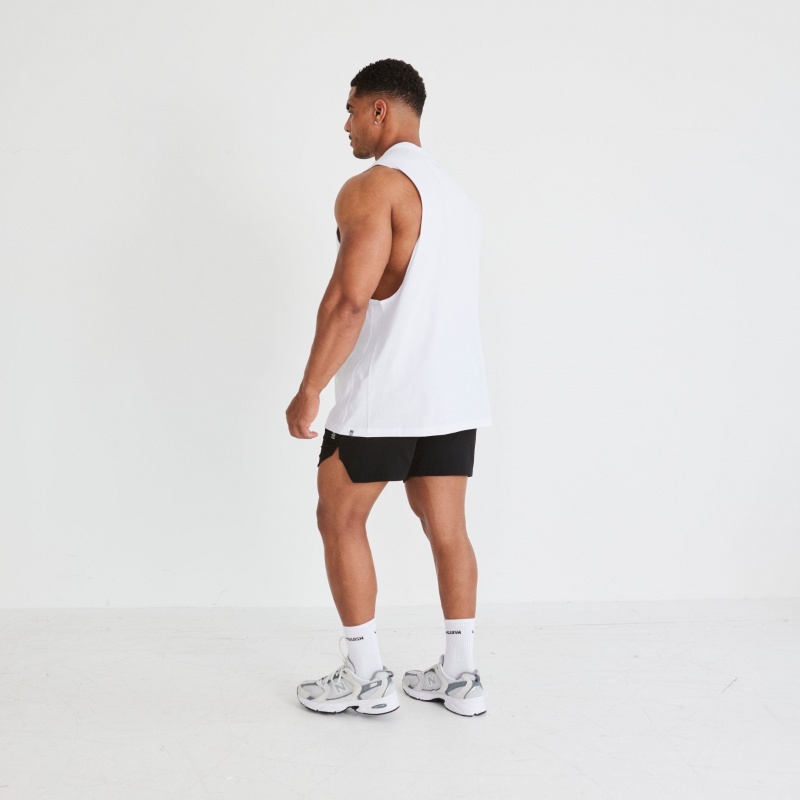 Vanquish Fitness Essential White Oversized Sleeveless T Shirt White | ABJP32971