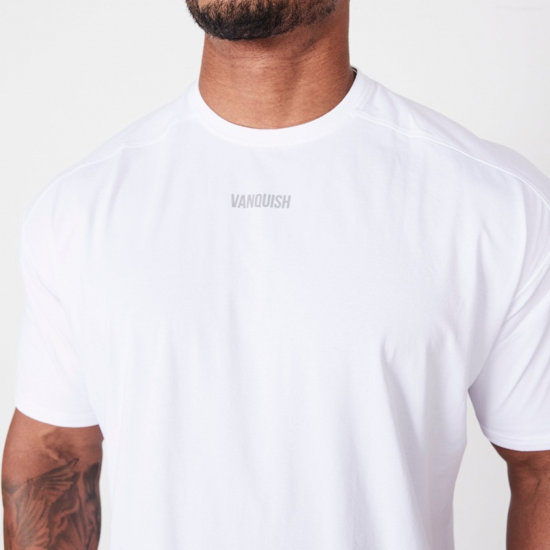 Vanquish Fitness Essential White Oversized T Shirt White | SXEJ81792