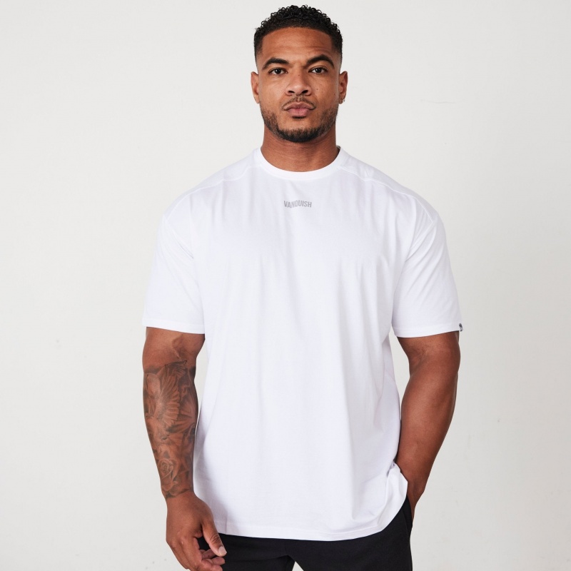 Vanquish Fitness Essential White Oversized T Shirt White | SXEJ81792