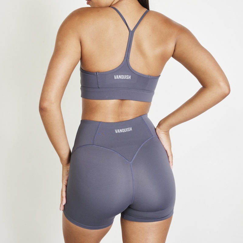 Vanquish Fitness Evolve Charcoal Grey High Waisted Shorts Grey | WMVC27356