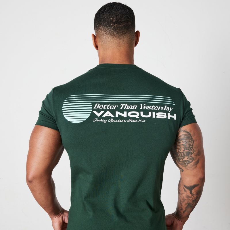 Vanquish Fitness Green Athletics Division Fitted T Shirt Green | JULC93751