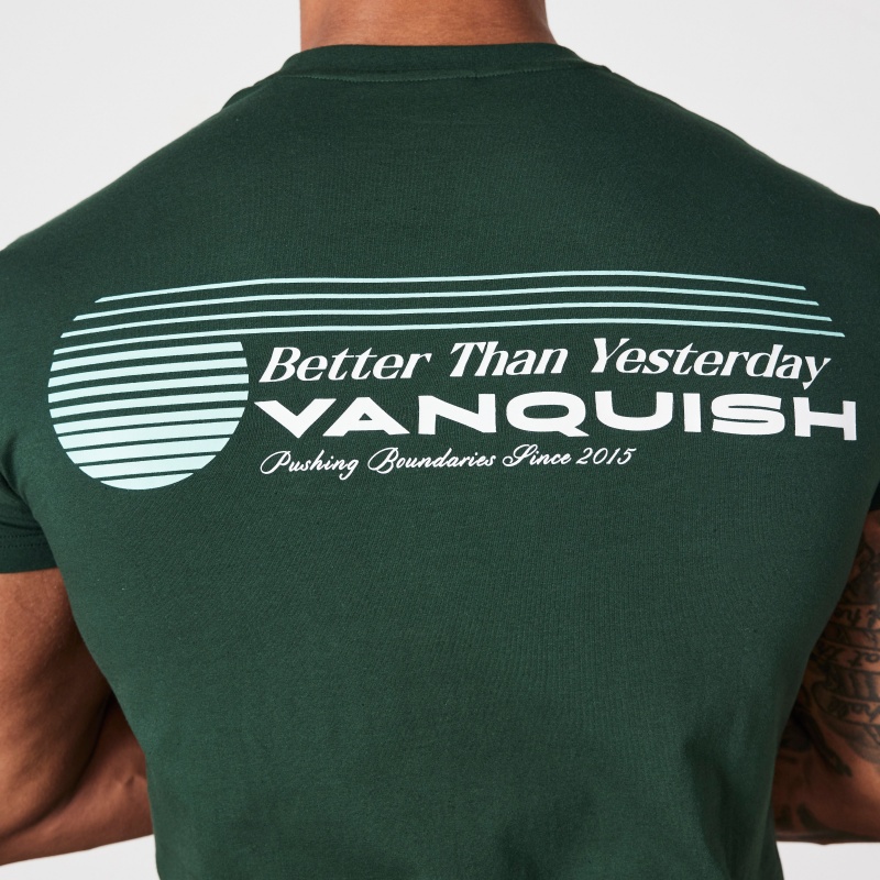 Vanquish Fitness Green Athletics Division Fitted T Shirt Green | JULC93751