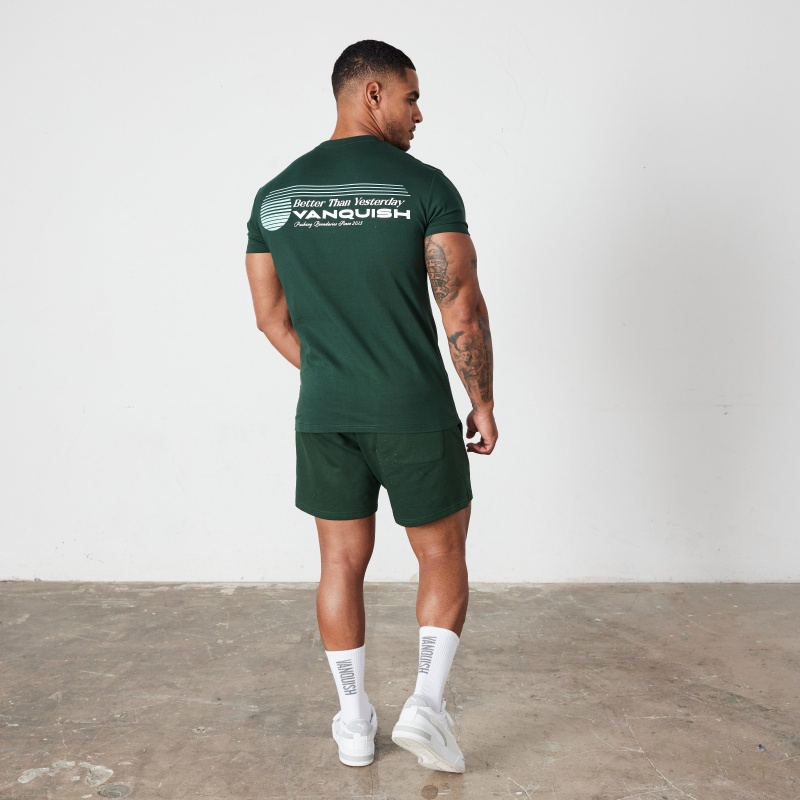 Vanquish Fitness Green Athletics Division Fitted T Shirt Green | JULC93751