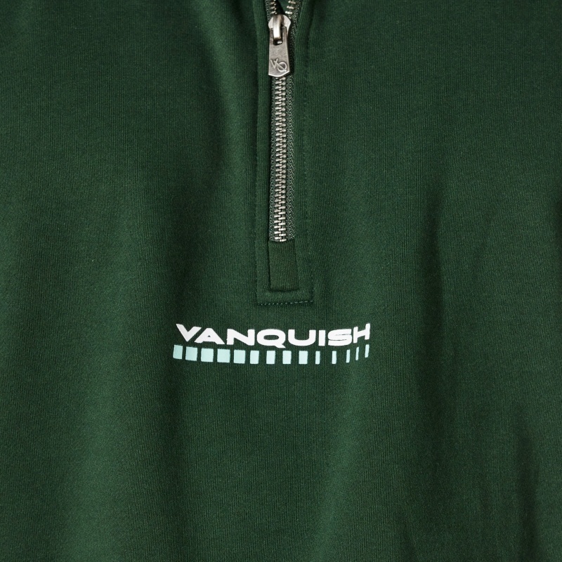 Vanquish Fitness Green Athletics Division Quarter Zip Sweater Green | SAWD61950