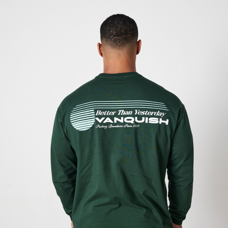 Vanquish Fitness Green Athletics Division Oversized Long Sleeve T Shirt Green | RXEL45960