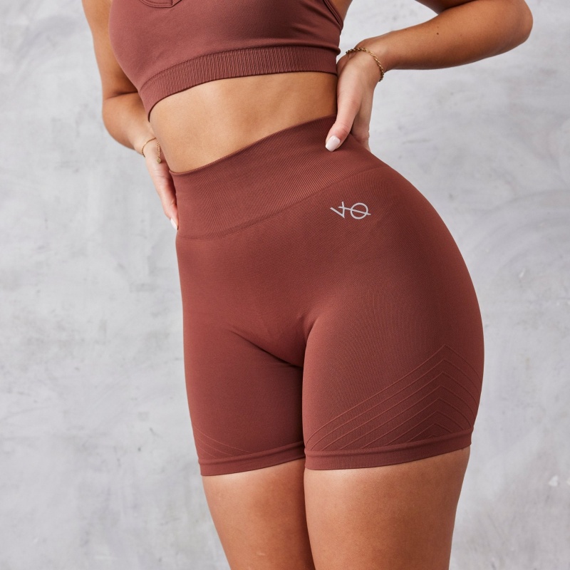 Vanquish Fitness Neutral V2 Seamless Brown Shorts Brown | JLRH34829