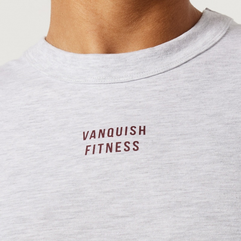 Vanquish Fitness Oat Marl Rejuvenate Cropped Tank Top Oat Marl | SXWP13078