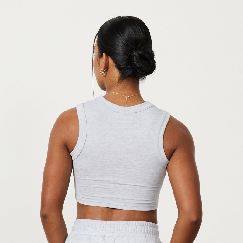 Vanquish Fitness Oat Marl Rejuvenate Cropped Tank Top Oat Marl | SXWP13078