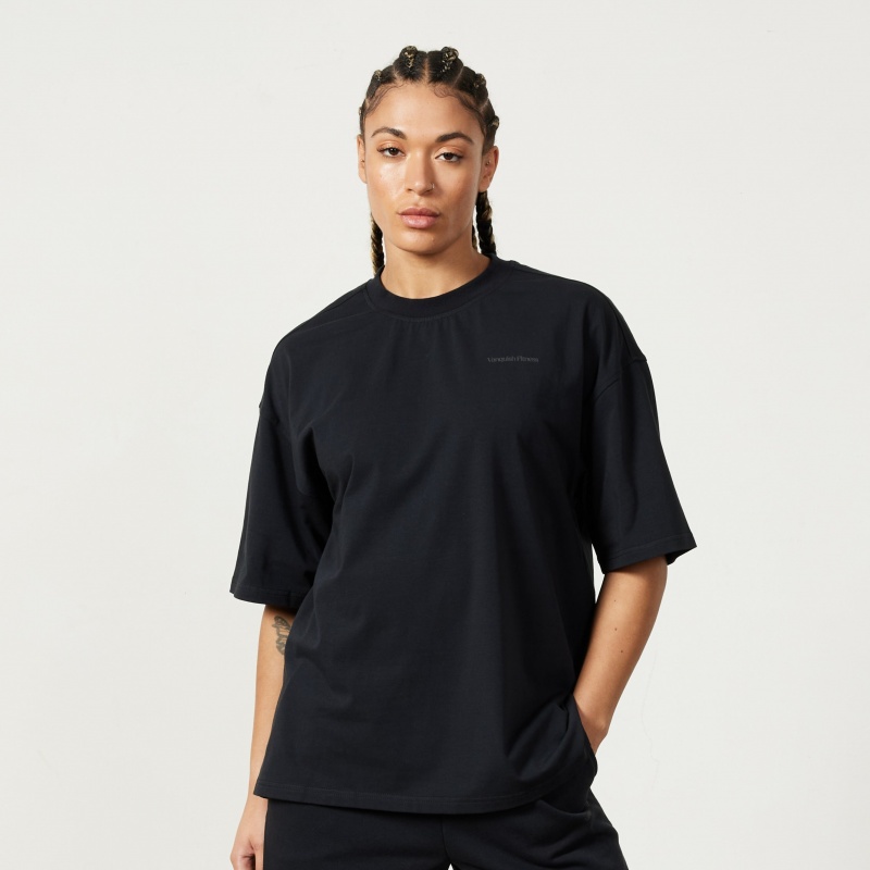 Vanquish Fitness Restore Black Oversized T Shirt Black | PEIX96452