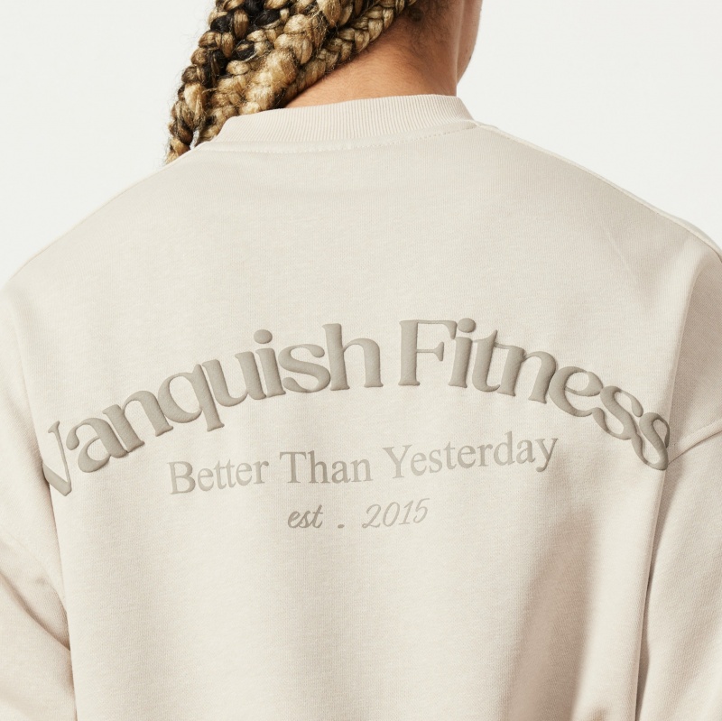 Vanquish Fitness Restore Sand Sweatshirt Sand | AGEC58231