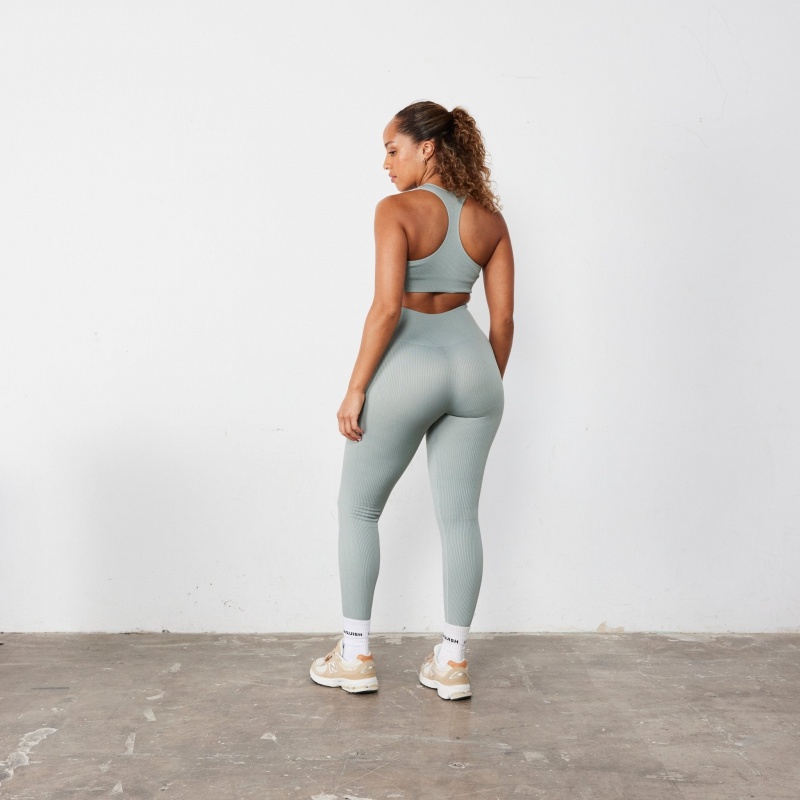 Vanquish Fitness Ribbed Seamless Slate Grey Legging Slate Grey | FSVI59312