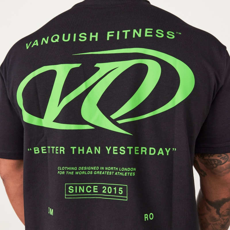 Vanquish Fitness TSP Black Racing Oversized T Shirt Black | GFSY30428