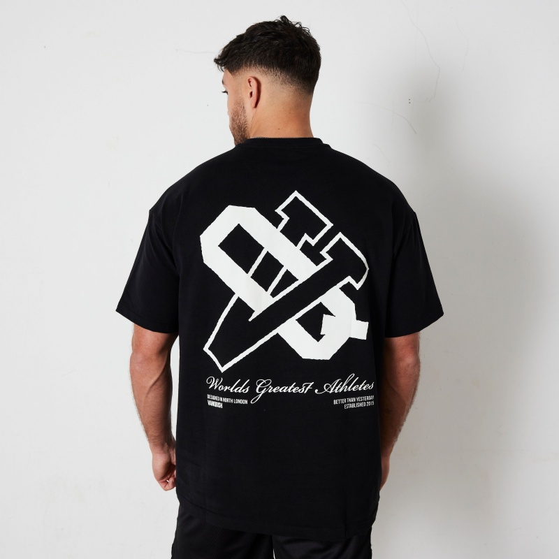 Vanquish Fitness TSP Black VQ Oversized T Shirt Black | LKJT41798