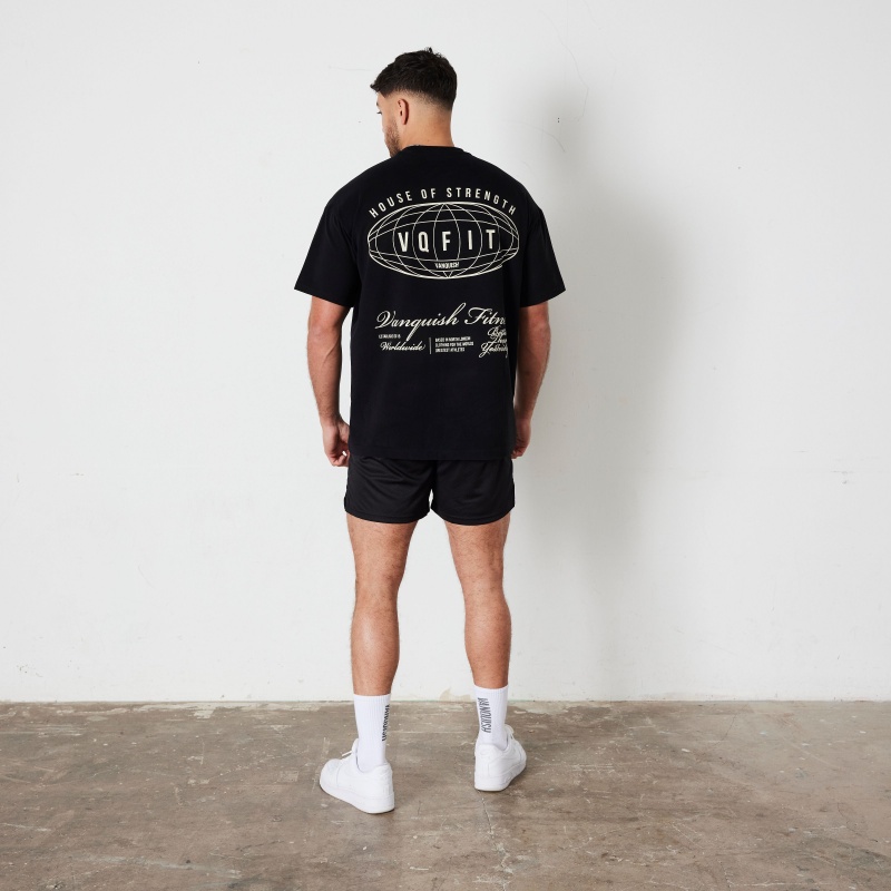 Vanquish Fitness TSP Black Worldwide Oversized T Shirt Black | GULA90483