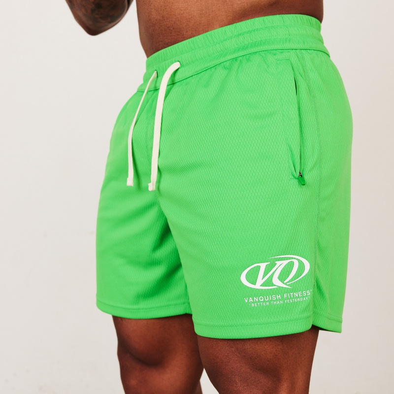 Vanquish Fitness TSP Neon Green Racing Mesh Shorts Neon Green | NHBU05137