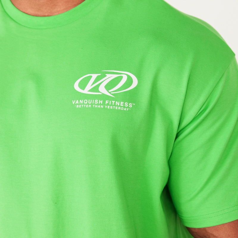 Vanquish Fitness TSP Neon Green Racing Oversized T Shirt Neon Green | LVES21567