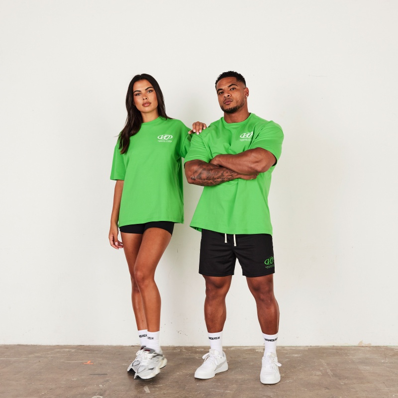 Vanquish Fitness TSP Neon Green Racing Oversized T Shirt Neon Green | LVES21567