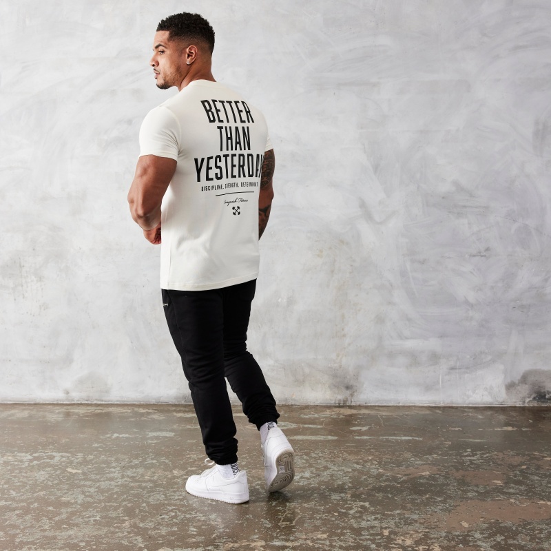 Vanquish Fitness TSP Vintage White Discipline Fitted T Shirt White | BDUX34786