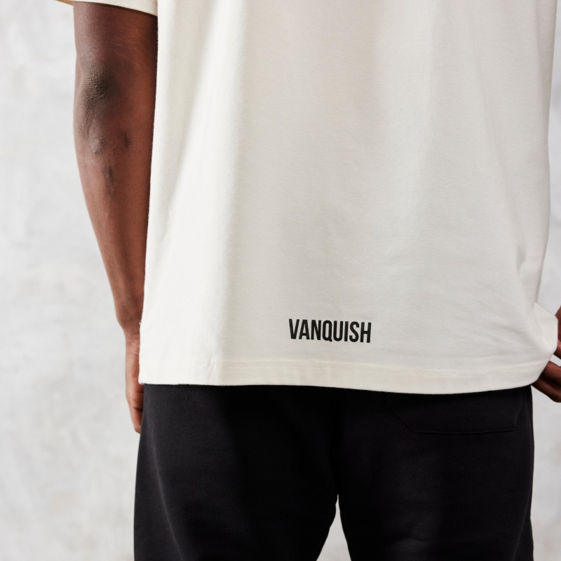 Vanquish Fitness TSP Vintage White Dobermann Oversized T Shirt White | WGBV52486