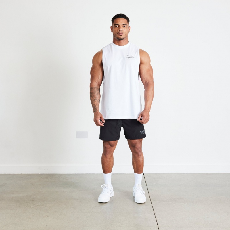 Vanquish Fitness TSP White Determination Sleeveless T Shirt White | AWYG73806