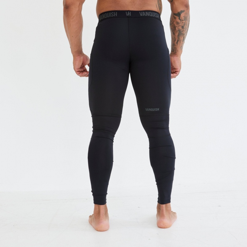 Vanquish Fitness Utility Black Base Layer Leggings Black | DHAE34817