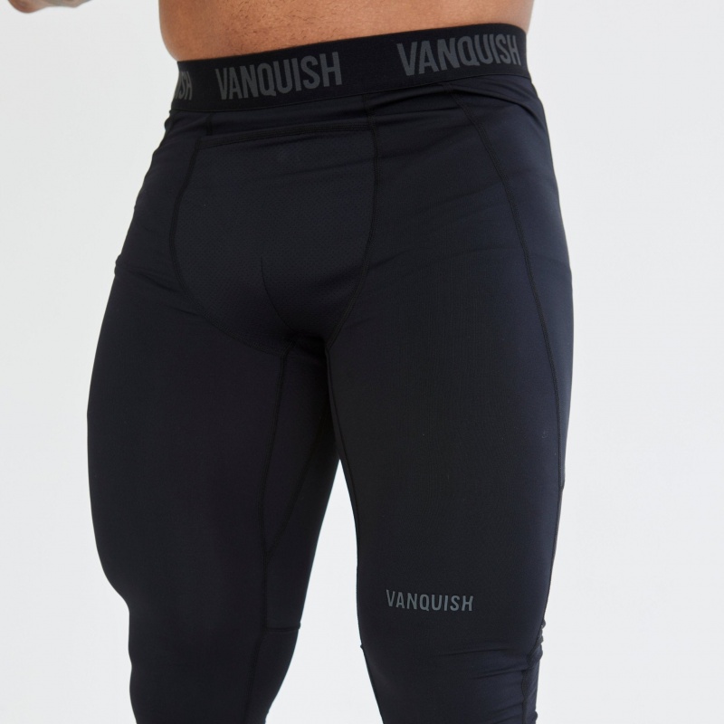 Vanquish Fitness Utility Black Base Layer Leggings Black | DHAE34817