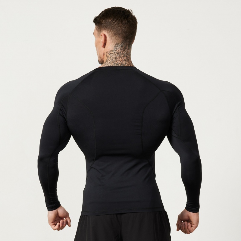 Vanquish Fitness Utility Black Long Sleeve Base Layer Top Black | UROB09784