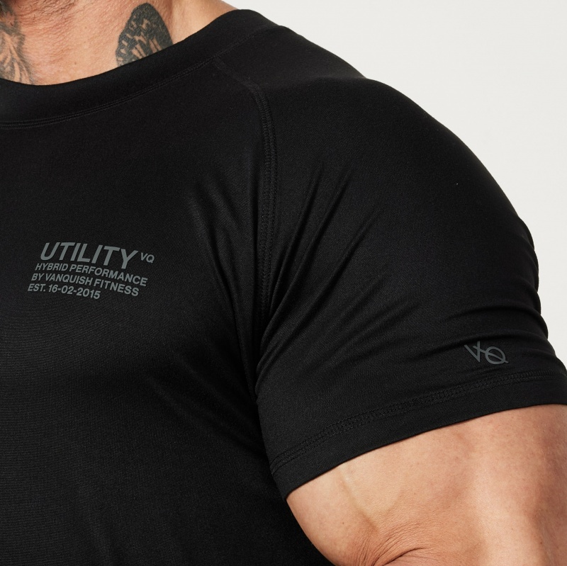 Vanquish Fitness Utility Black T Shirt Black | RBWD56307