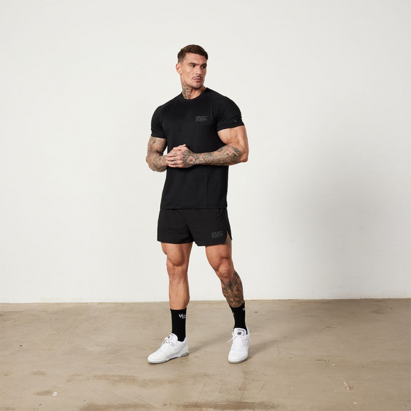 Vanquish Fitness Utility Black T Shirt Black | RBWD56307