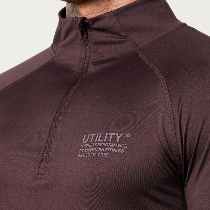 Vanquish Fitness Utility Plum 1/4 Zip Training Top Plum | GQNY91503