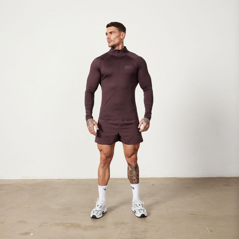 Vanquish Fitness Utility Plum 1/4 Zip Training Top Plum | GQNY91503