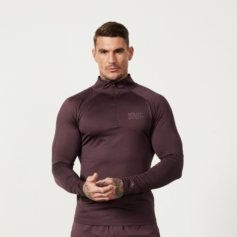 Vanquish Fitness Utility Plum 1/4 Zip Training Top Plum | GQNY91503